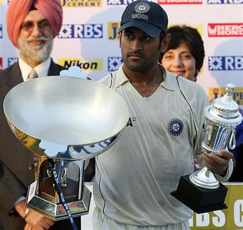 Mahendra Singh Dhoni with his trophies | ESPNcricinfo.com