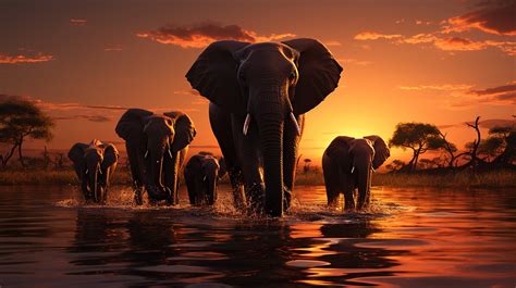 Download Elephants Sunset Bold Chromaticity Royalty-Free Stock ...