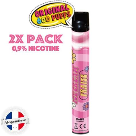 X Puff Jetable Ice Cream Fraise Cigarette Lectronique Puff