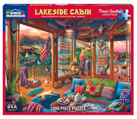 Lakeside Cabin 1000 Piece Puzzle White Mountain Puzzles The Penguin