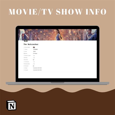 Movie Notion Dashboard Template Movie Tv Show Tracker Genre Sorting