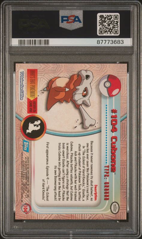 2000 Topps Pokemon Tv Animation Series 2 104 Cubone PSA 9 GameStop