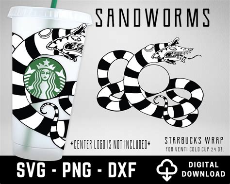 Sandworm Beetlejuice Starbucks Cold Cup Svg Full Wrap For Etsy