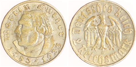 Drittes Reich Reichsmark D Martin Luther Sehr Sch N Ma Shops