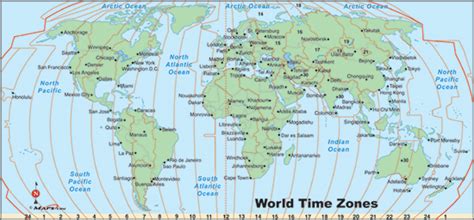 World Time Zone Map By From Worlds Largest Map Store