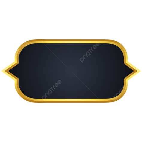 Black And Gold Islamic Text Box Golden Frame Abstract Shape Banner