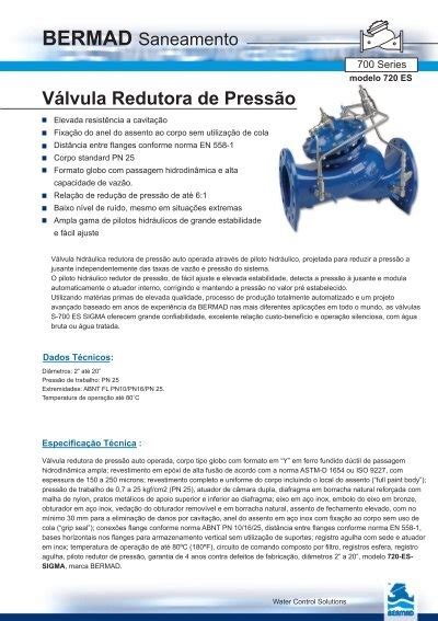 VÃlvula Redutora de PressÃo Bermad