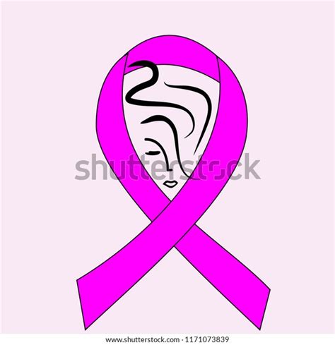 Image Silhouette Girl Pink Ribbon Stock Vector Royalty Free