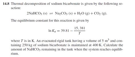 14 8 Thermal Decomposition Of Sodium Bicarbonate Is