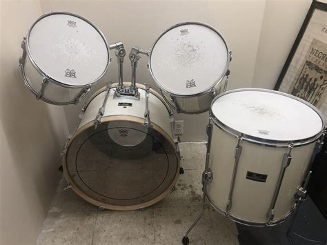 Pc Pearl Drums Export Series White Early S Drum Set Ebay