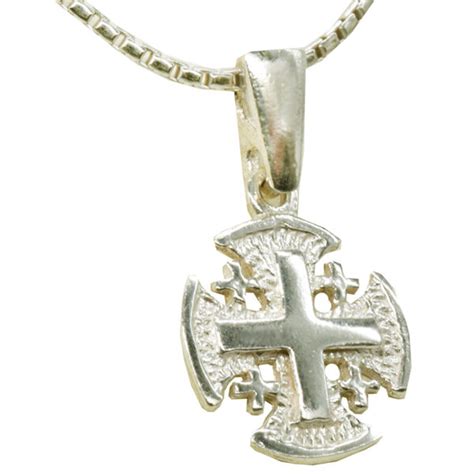 Sterling Silver Jerusalem Cross Holy Land Pendant