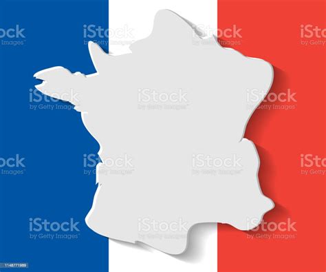 Silhouette Of France Against The French Flag Vector Concept For Bastille Day Stock Illustration