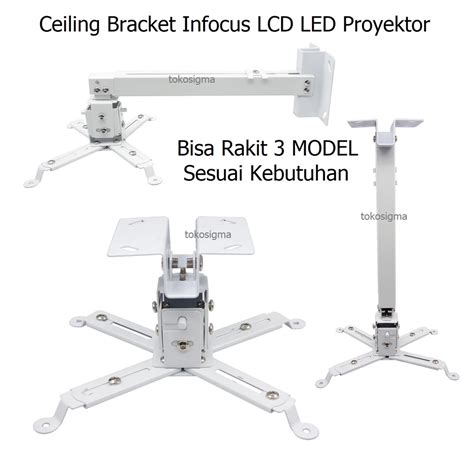 Jual Ceiling Bracket Breket Infocus Lcd Led Proyektor Projector Plafon