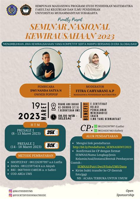 SEMINAR NASIONAL KEWIRAUSAHAAN MENUMBUHKAN JIWA KEWIRAUSAHAAN YANG