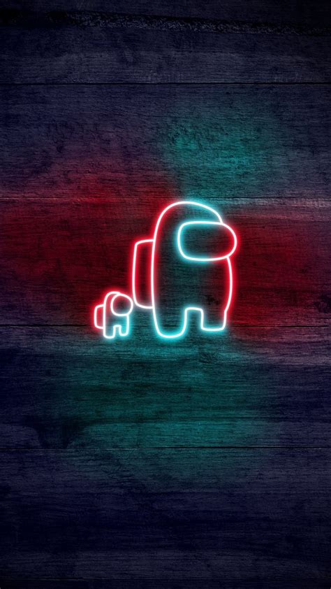 Neon Among Us Wallpaper 4k