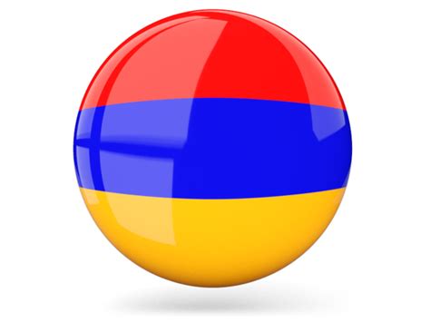 Glossy Round Icon Illustration Of Flag Of Armenia