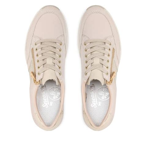 Beige Og Gull Sneaker Skinn Miotrend