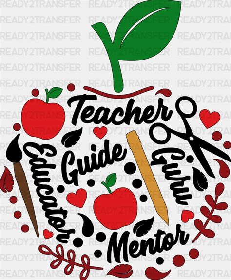 Teacher Apple Dtf Heat Transfer Ready2transfer