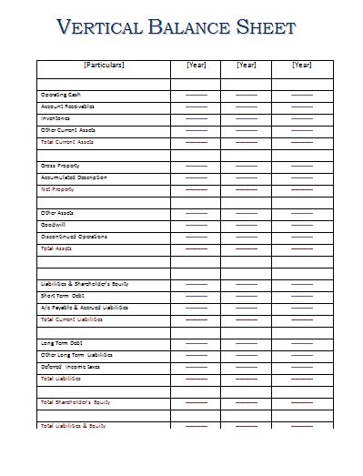 Balance Sheet Template | Professional Word Templates