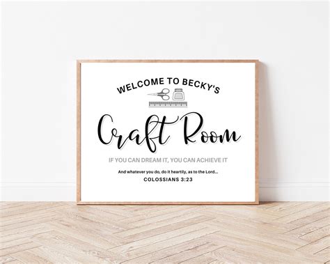 Personalized Craft Room Sign Printable Signs Craft Room - Etsy