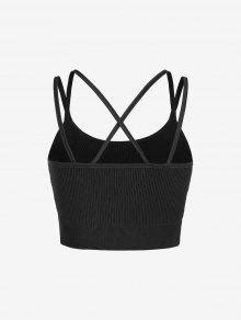 Rib Knit Criss Cross Crop Camisole In BLACK ZAFUL 2024