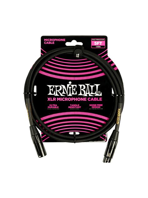 Ernie Ball Braided Male Female Xlr Microphone Cables Black Music Concept