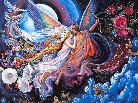 壁纸1024×768华丽幻想艺术 Josephine Wall 天国的精灵插画集 Eros And Psyche Josephine Wall