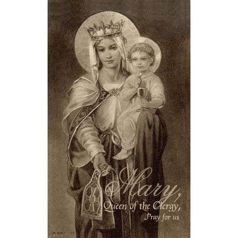 Prayer Cards Holy Cards Mary Queen Of The Clergy Prayer