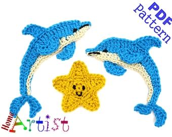 Dolphin Applique PDF Crochet Pattern Instant Download - Etsy