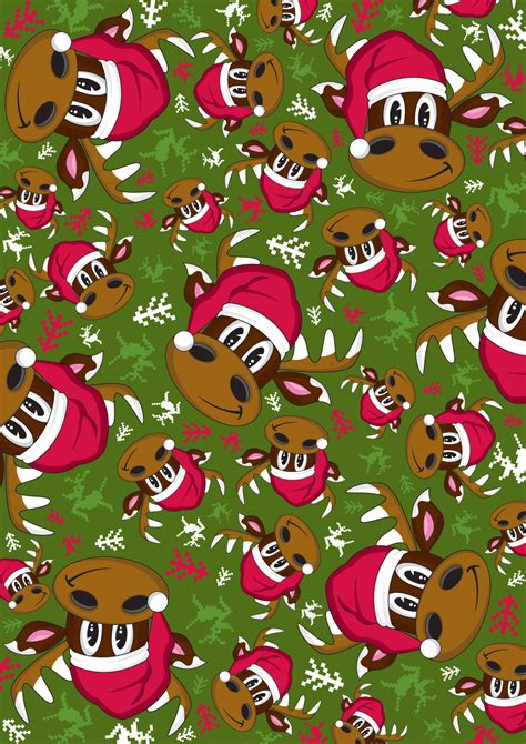 Cartoon Santa Claus Reindeer Christmas Pattern 20715374 Vector Art At Vecteezy