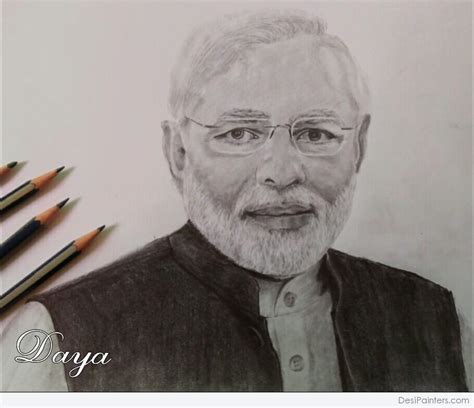 Modi Pencil Sketch Capturing The Essence Of A Leader