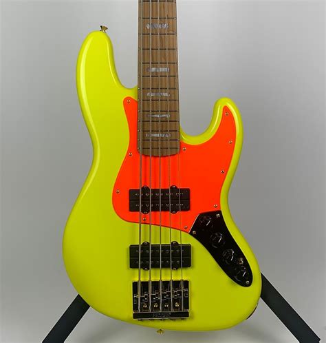 Fender Mononeon Jazz Bass V Neon Yellow Reverb