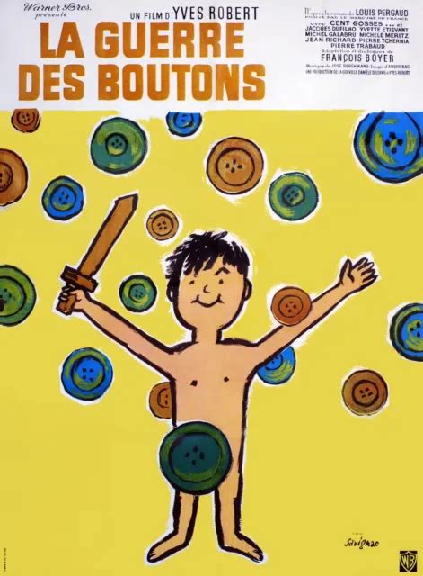 LA GUERRE DES BOUTONS YVES ROBERT REPRO AFFICHE SUR TOILE EN 340g