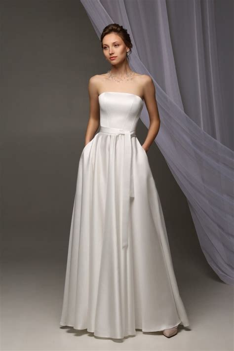 White Satin Maxi Dress Strapless Off The Shoulder With Lace Up Back