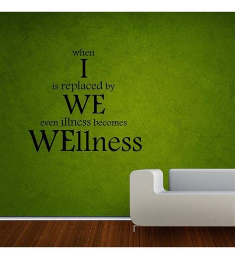 Buy Creative Width I We Wellness Black Vinyl Wall Sticker Decal