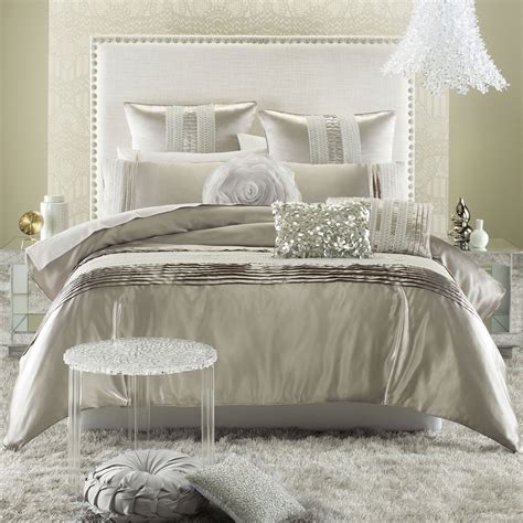 Glamour Collection Empress Silver Quilt Cover And Pillowcase Set Glamourous Bedroom Champagne