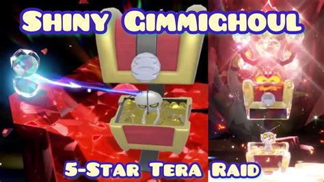 Battling Catching A Shiny Gimmighoul Chest Form 5 Star Tera Raid