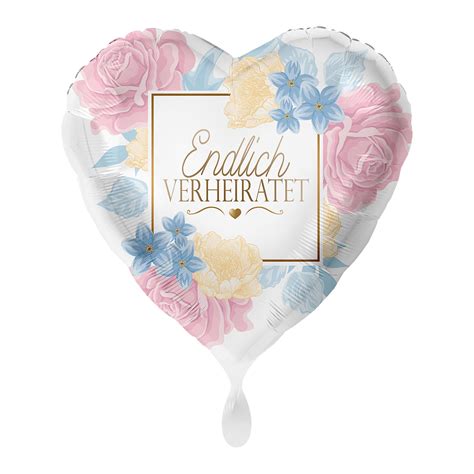 Endlich Verheiratet Herz Folienballon Blumen Cm Party Ch