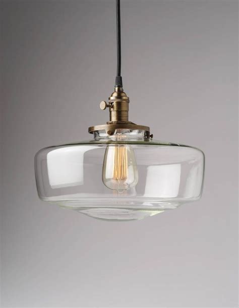 Large Clear Glass Schoolhouse Light Fixture Pendant Etsy School