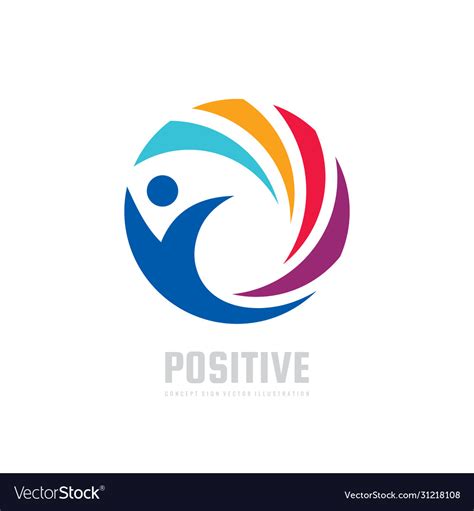 Positive - logo template concept Royalty Free Vector Image