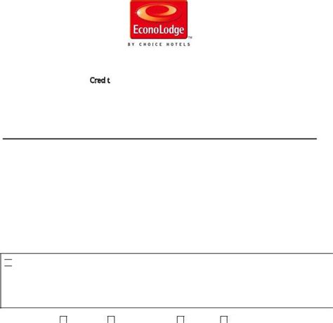 Econo Lodge Card Authorization PDF Form FormsPal