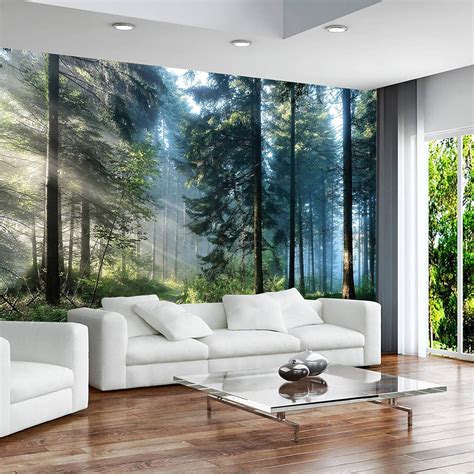 Buy JHISY Wall Mural Forest Tree Wall Art Decor Large Murals for Walls ...