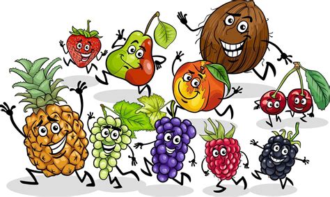 cartoon playful fruit comic characters group 9830721 Vector Art at Vecteezy