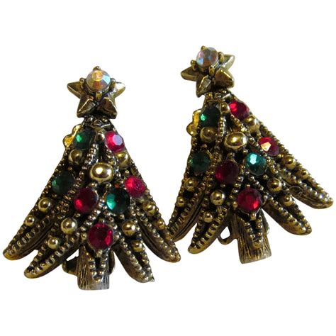 Hollycraft Christmas Tree Earrings Christmas Tree Earrings Earring