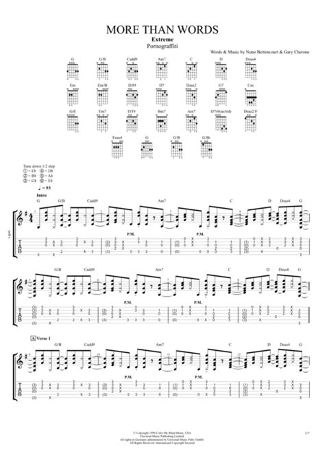 More Than Words Tab By Extreme Guitar Pro Full Score Mysongbook