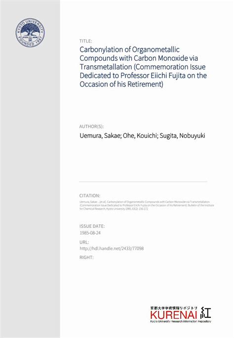 Pdf Carbonylation Of Organometallic Compounds With Carbon Dokumen Tips