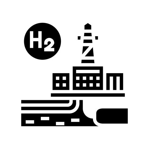 Factory Hydrogen Glyph Icon Vector Illustration Vector Art At