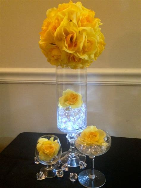 Yellow Centerpiece Yellow Wedding Centerpieces Quinceanera