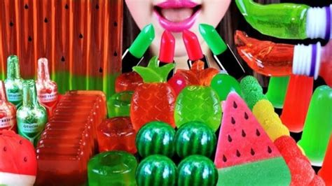 أصوات الأكل🥰حلويات جيلي🍡🍭🍬اتحداك ما تجووع💥😋sweets Jely Asmr Youtube