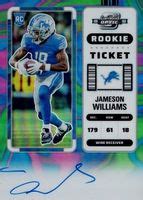 Jameson Williams 2022 Contenders Optic 124 Rookie Ticket Auto Neon